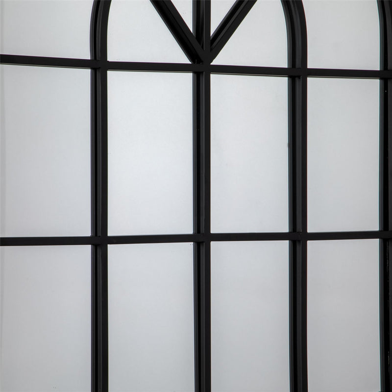 Louise Arched Window Mirror in Black