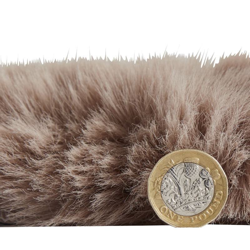 Super Teddy Plain Shaggy Faux Sheepskin Rugs in Mink Brown