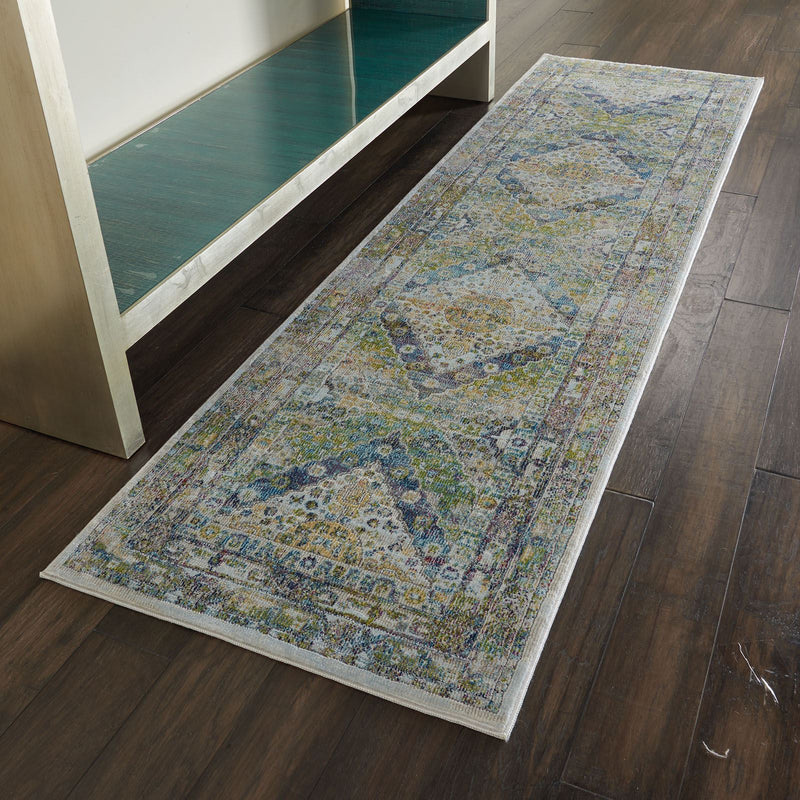 Ankara Global Hallway Runners ANR07 in BLGRE