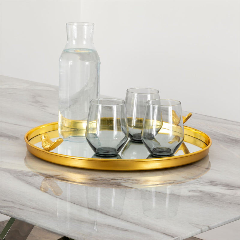 Mabel Bird Mirror Tray in Gold