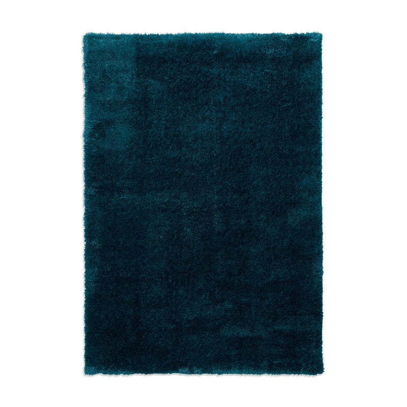 Lux Shaggy Modern Plain Shaggy Rugs in Dark Green