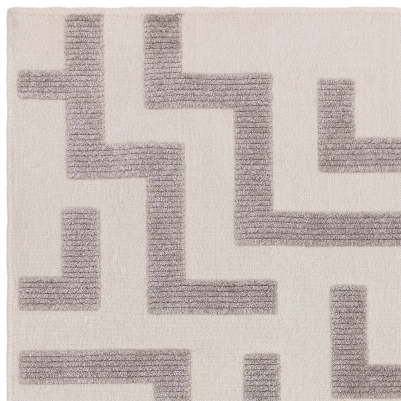 Freja Cove Boho Textured Geometric Washable Rugs in Grey