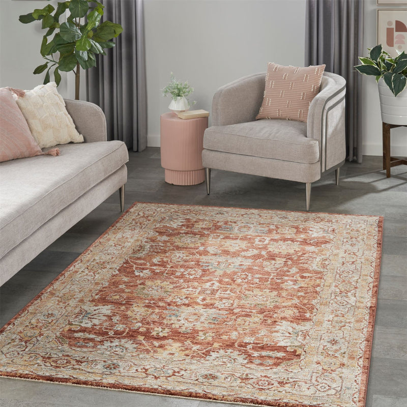 Sahar SHR02 Traditional Persian Rugs by Nourison in Rust Orange