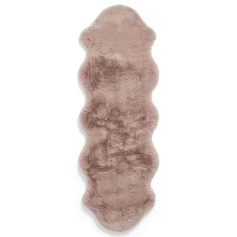 Super Teddy Plain Shaggy Faux Sheepskin Rugs in Rose Pink