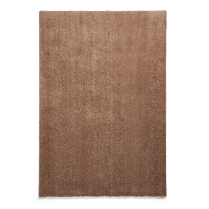 Kara Plain Shaggy Washable Rug in Walnut Brown