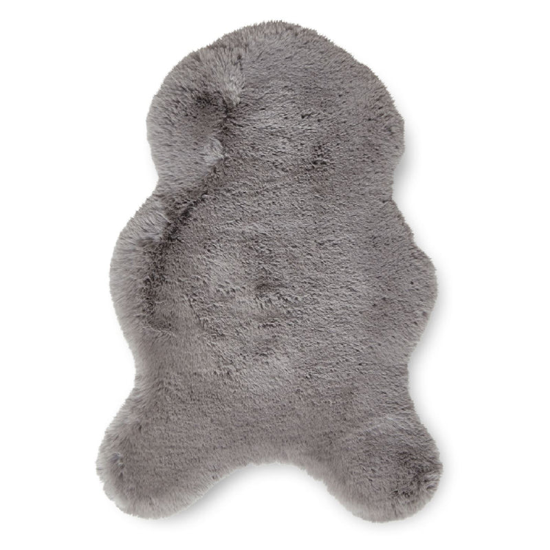 Super Teddy Plain Shaggy Faux Sheepskin Rugs in Grey