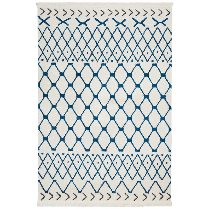 Kamala Rugs DS500 by Nourison in White and Blue