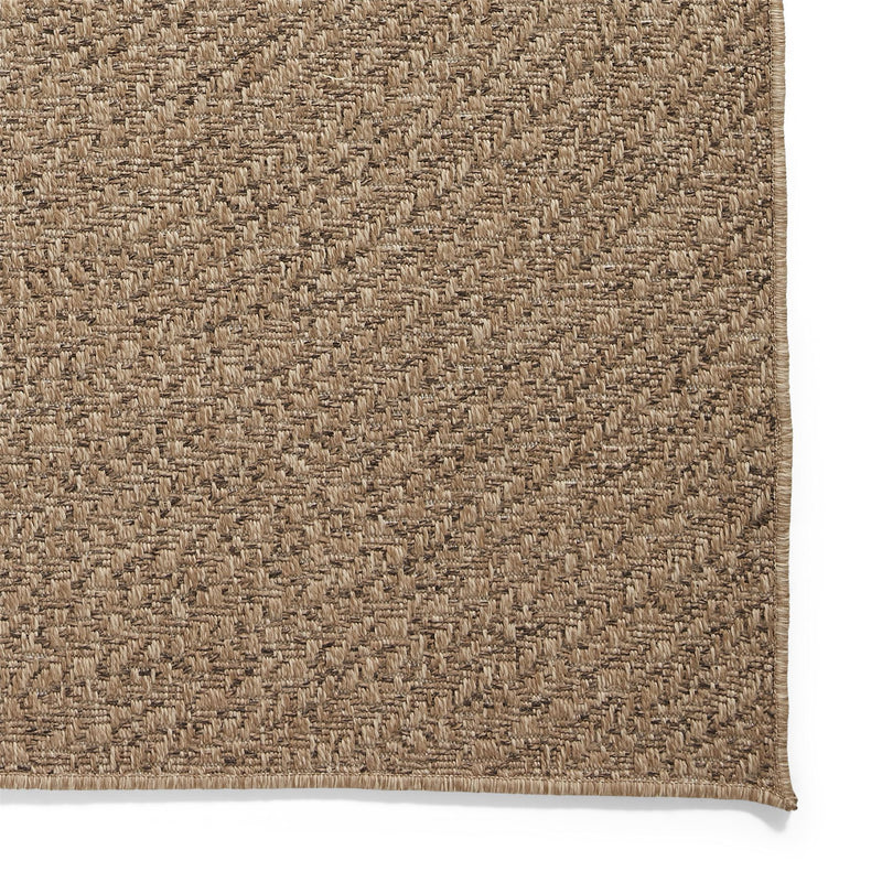 Nomad 5004 Indoor Outdoor Flat Weave Plain Rugs in Brown