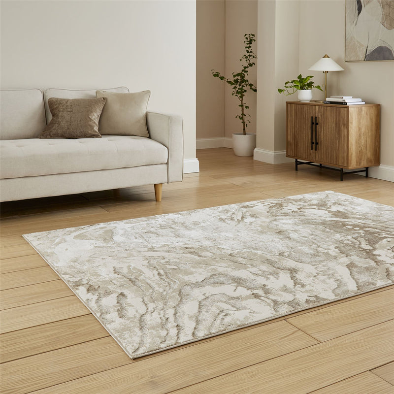 Tidal TL982 Modern Abstract Marble Rugs in Beige