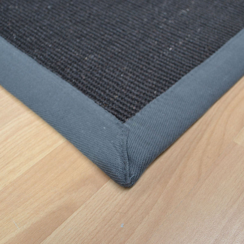 Sisal Hallway Runners in Black Grey