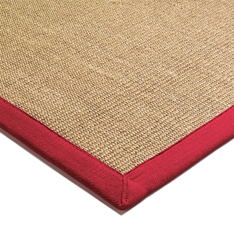 Sisal Rugs in Linen with Red Border