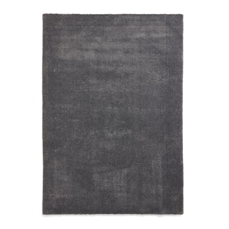 Cove Plain Plush Soft Shaggy Washable Rug in Charcoal Grey