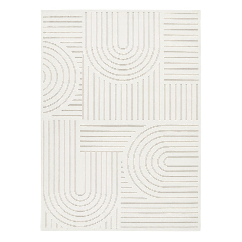 Maze MAZ106 Carved Rug by Concept Looms in Ivory White