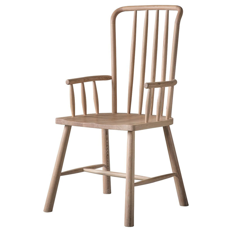 Freya Carver Dining Chairs in Light Oak Wood Set of 2