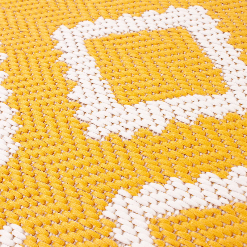 Terrace Diamond Modern Geometric Outdoor Rugs in Gold Yellow