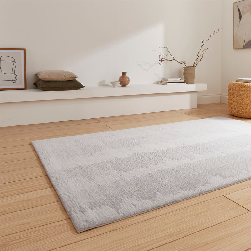 Snug Rug Modern Plain Soft Rugs in Light Grey