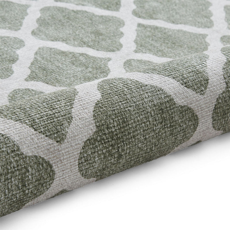 Coral H1063 Modern Washable Trellis Rugs in Green