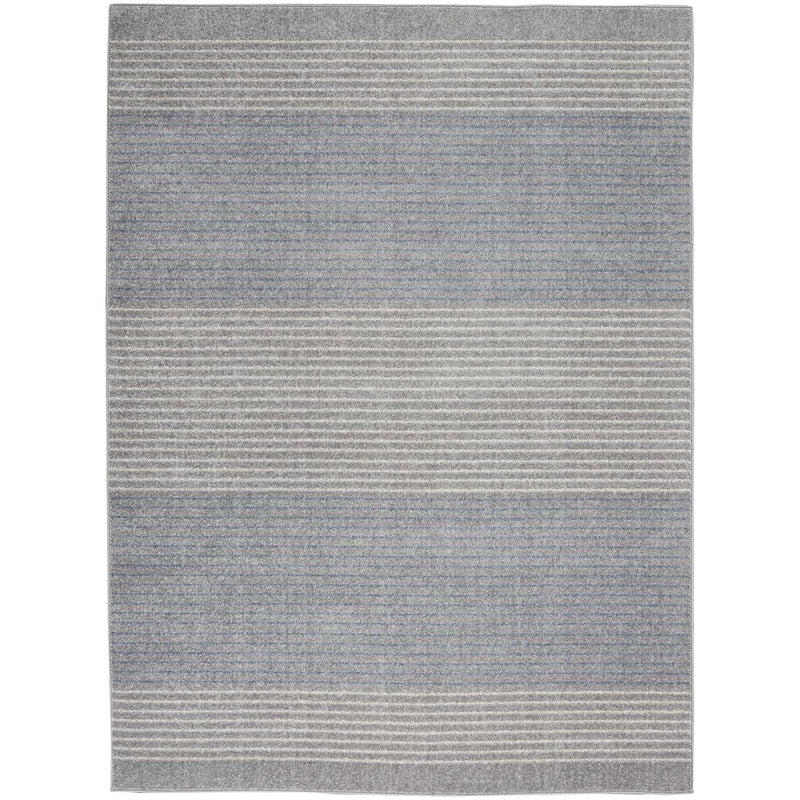 Calvin Klein Stripe Designer Rugs CK001 River Flow RFV06 in Blue Grey