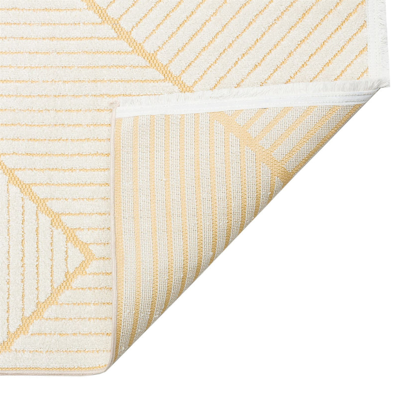 Jazz Jaz15 Geometric Indoor Outdoor Rugs in Amber Yellow