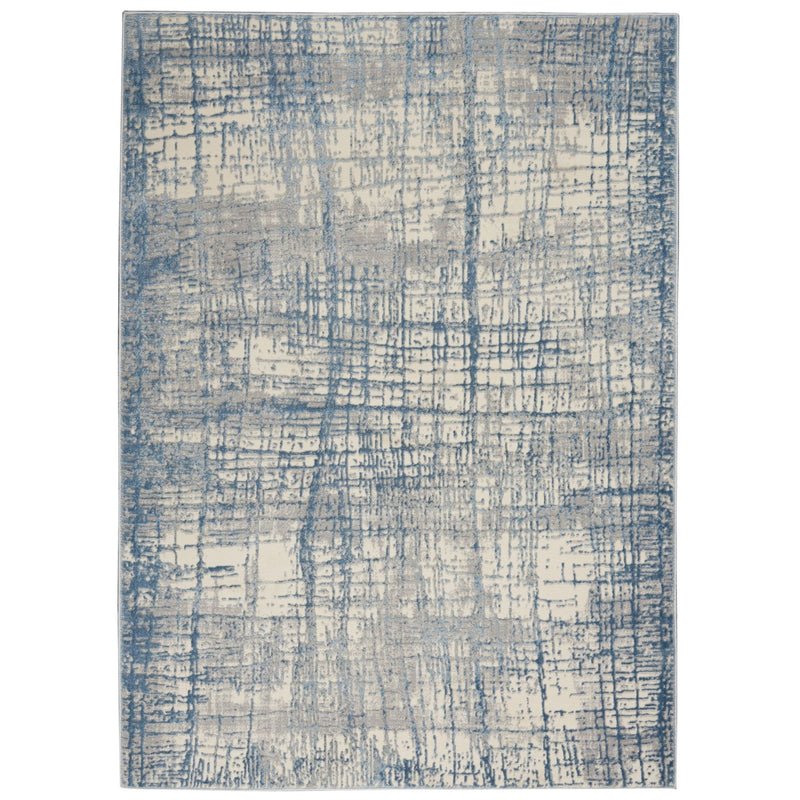 Calvin Klein Rush Designer Abstract Rugs CK950 Ivory Blue