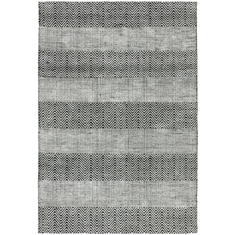 Ives Modern Chevron Striped Rugs in Grey