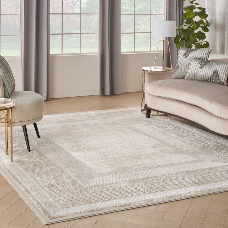 Glitz GLZ07 Geometric Rugs by Nourison in Ivory White