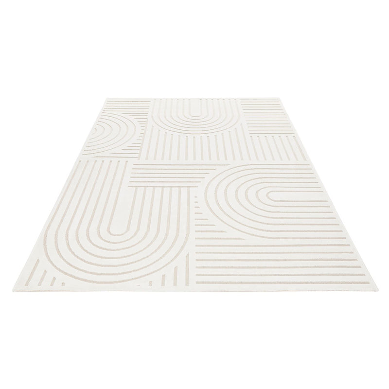 Maze MAZ106 Carved Rug by Concept Looms in Ivory White