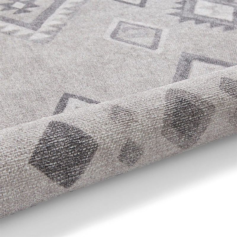 Whisper H1066 Washable Geometric Flat Weave Rugs in Grey