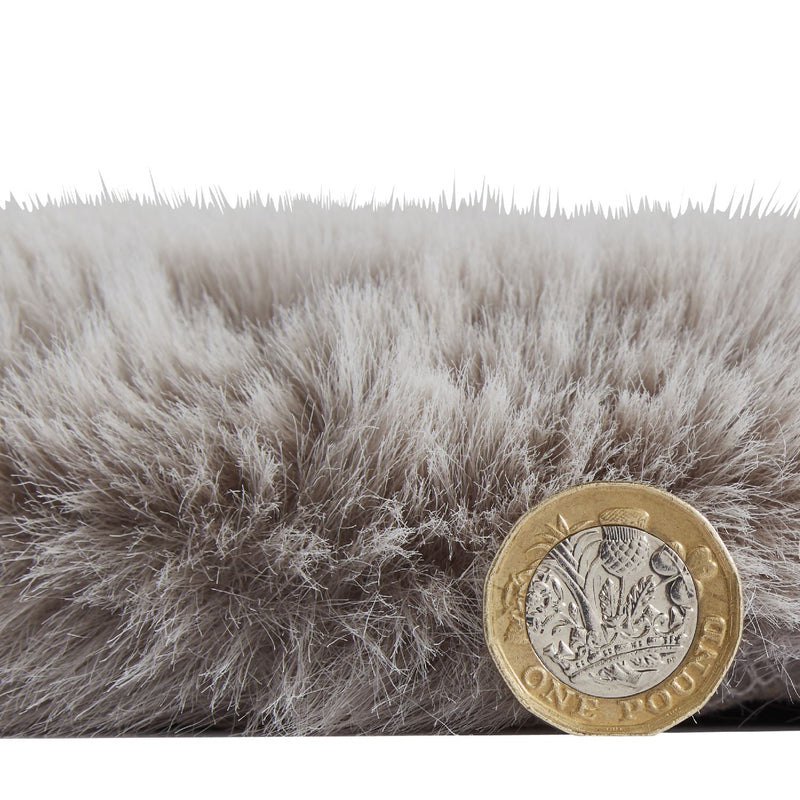 Super Teddy Plain Shaggy Faux Sheepskin Rugs in Silver Grey