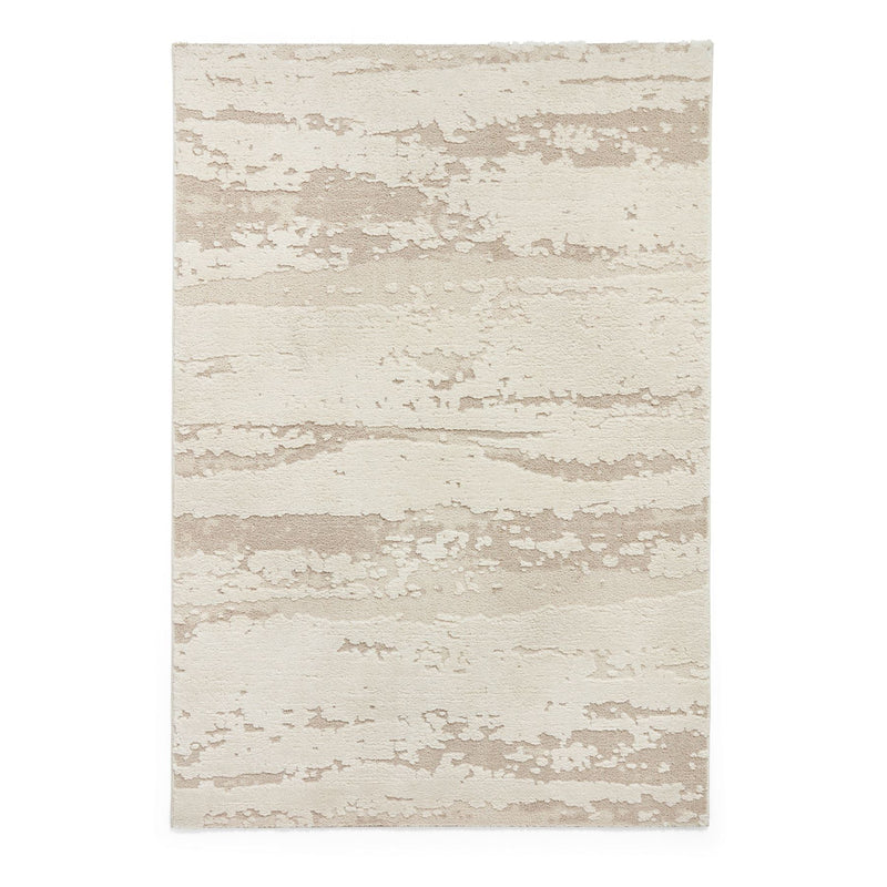 Elio 62841 Textured Abstract Modern Rugs in Cream White