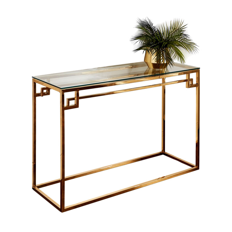 Apollo Gold plated Glass Console Table