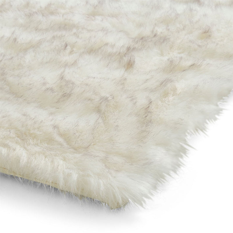 Polar Plush Soft Plain Textured Shaggy Rugs in White Grey