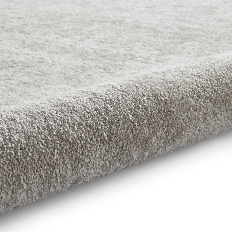 Cove Plain Plush Soft Shaggy Washable Rug in Silver Grey