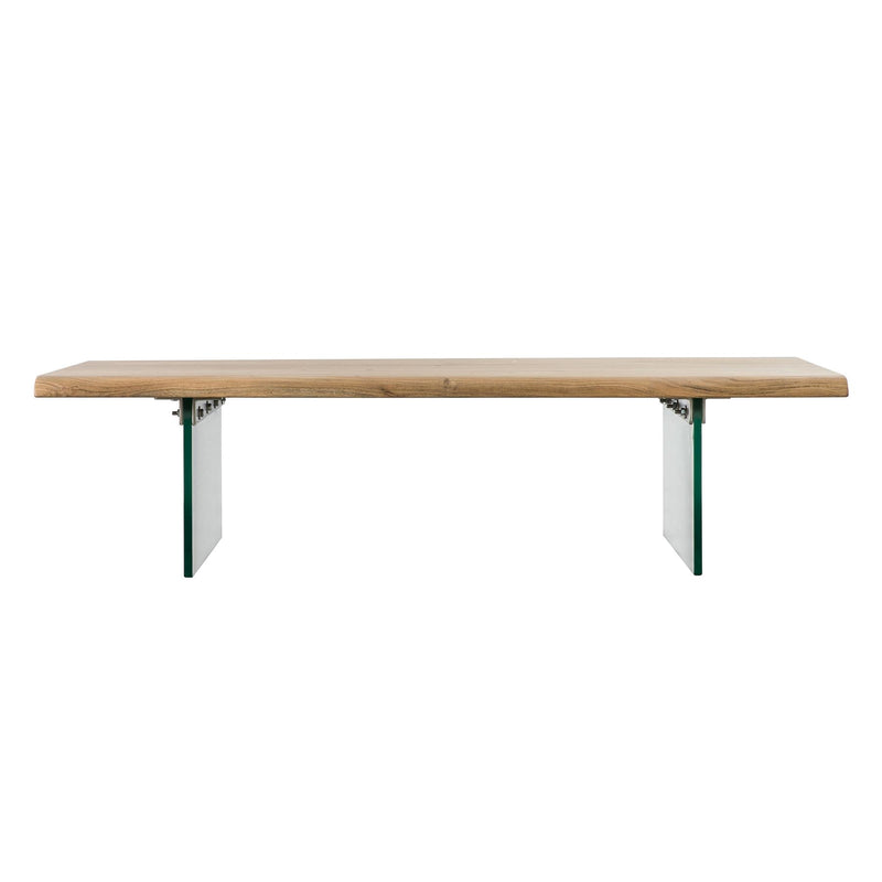 Kindra Acacia Wood Coffee Table With Tempered Glass Legs