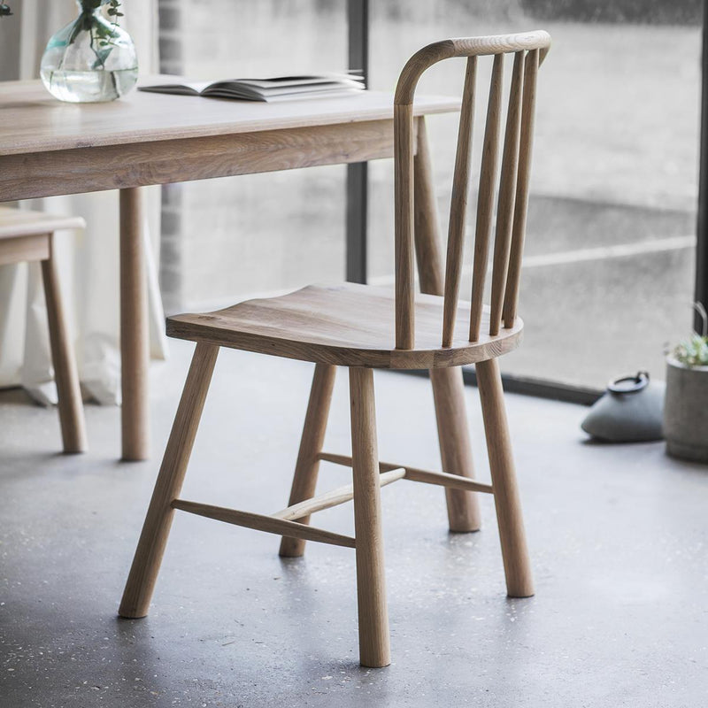 Freya Scandi Dining Chairs in Light Oak Wood Set of 2