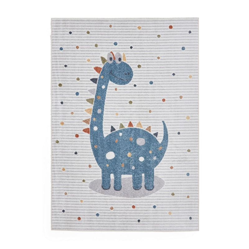 Vida Kids Dinosaur Washable Childrens Rugs in Blue Multi