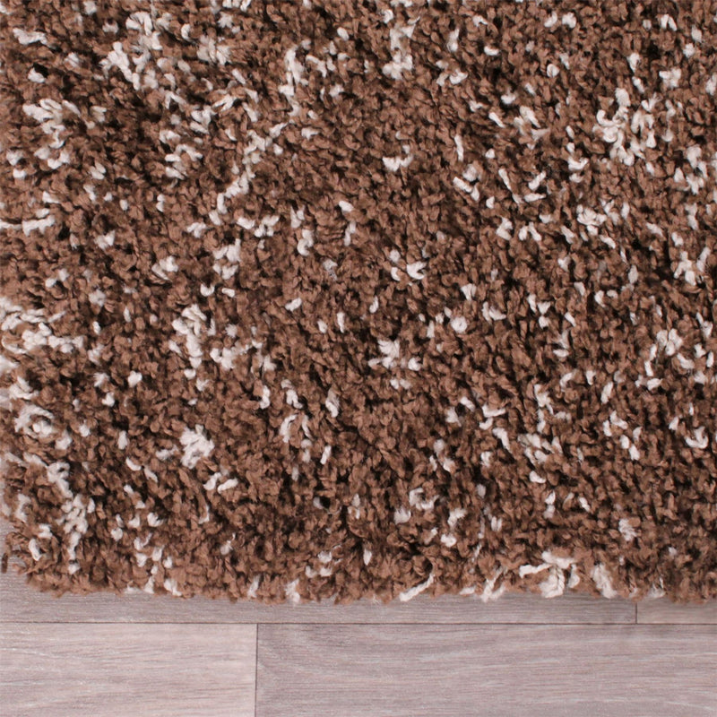 Indulgence Plain Shaggy Rugs in Latte Brown