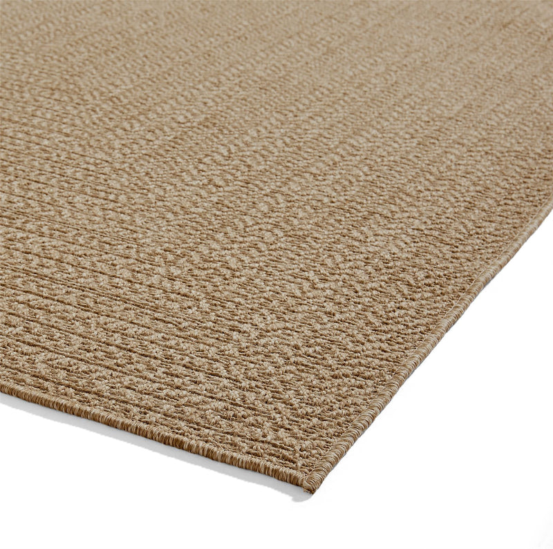 Nomad 5014 Indoor Outdoor Flat Weave Plain Rugs in Brown