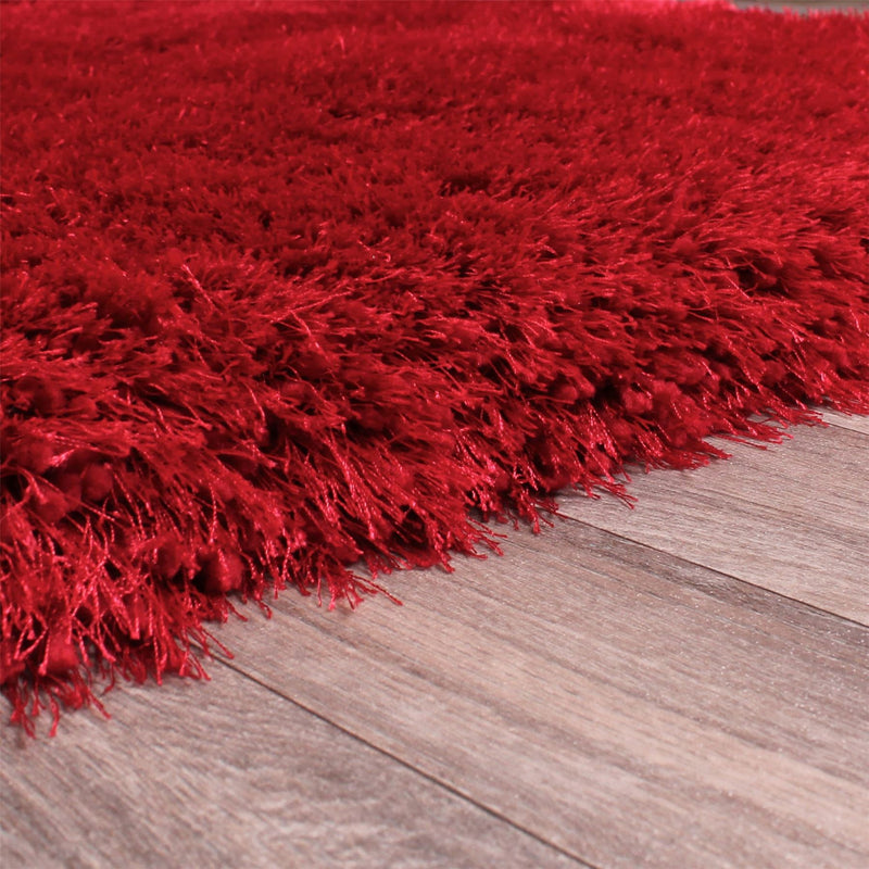 Mayfair Shaggy Rugs in Red