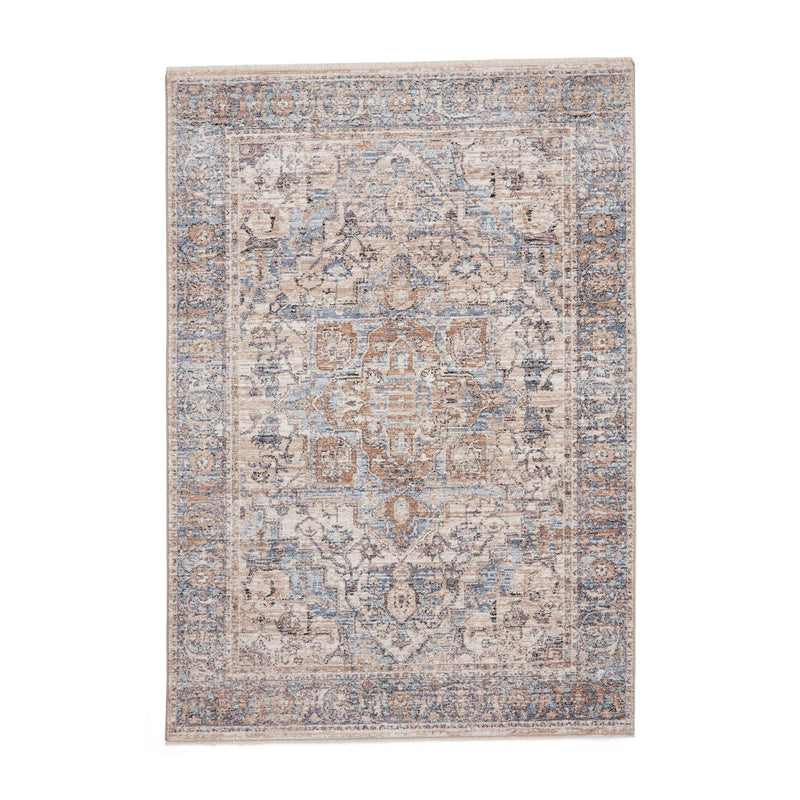 Vintage 35018 Traditional Motif Border Rugs in Blue