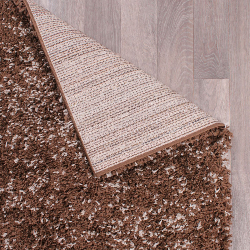 Indulgence Plain Shaggy Rugs in Latte Brown