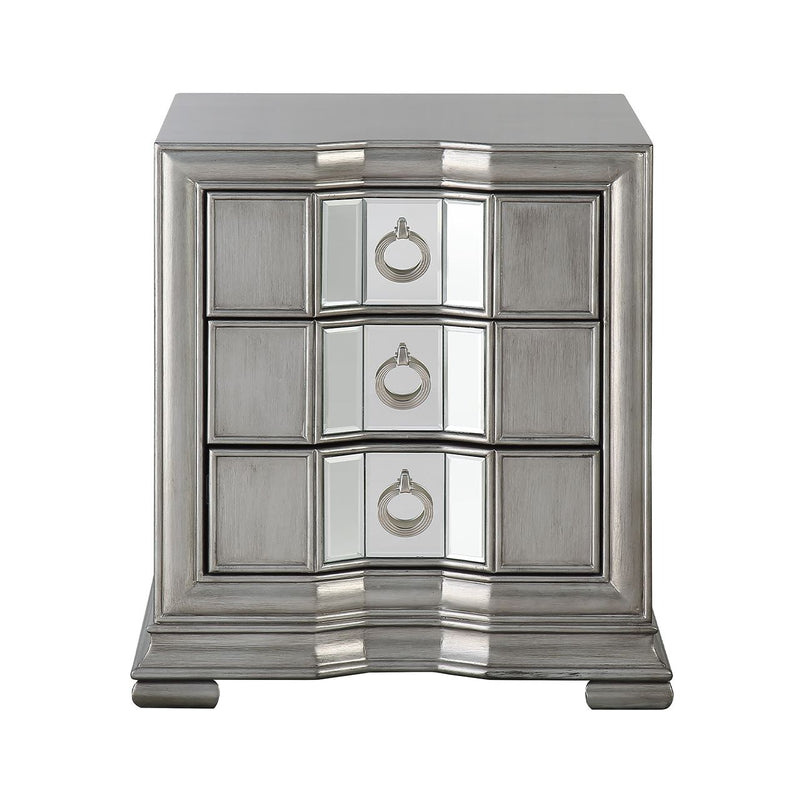 Claude Grey 3 Drawer Mirror Cabinet