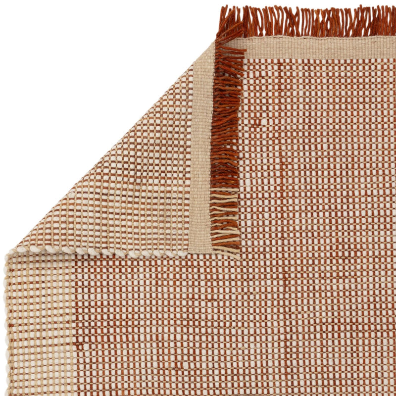 Avalon Modern Wool Flatweave Plain Rug in Rust Brown