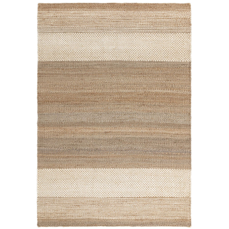 Cedar Stripe Jute Reversible Flatweave Rugs in Natural Ivory