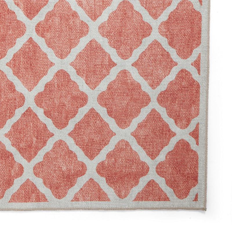 Coral H1063 Modern Washable Trellis Rugs in Orange