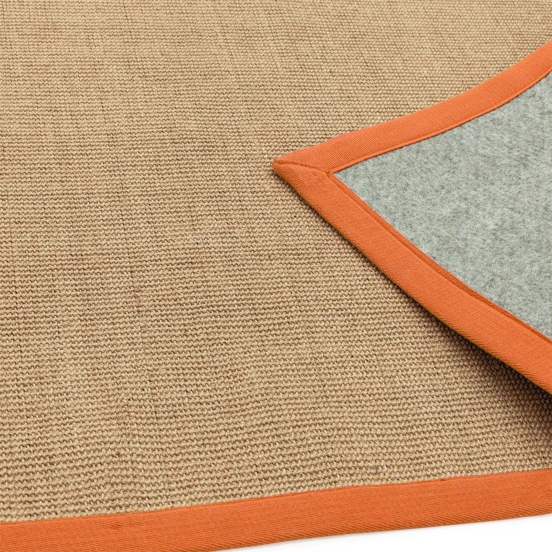 Sisal Rugs in Linen with an Orange Border