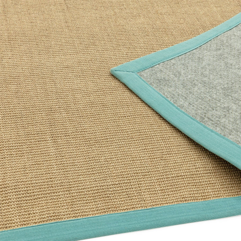 Sisal Rugs in Linen with an Aqua border