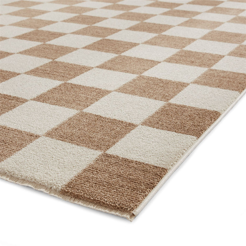 Baltimore 66618 Checkerboard Geometric Modern Rugs in Beige