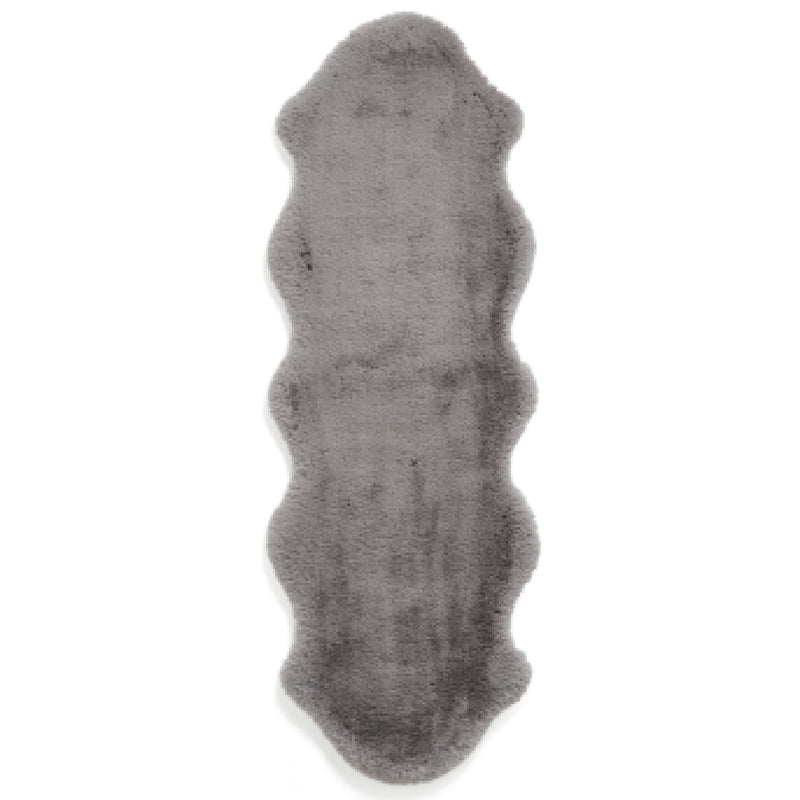 Super Teddy Plain Shaggy Faux Sheepskin Rugs in Grey