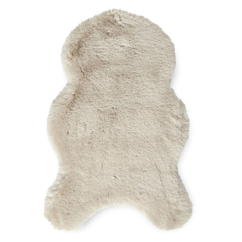 Super Teddy Plain Shaggy Faux Sheepskin Rugs in Beige